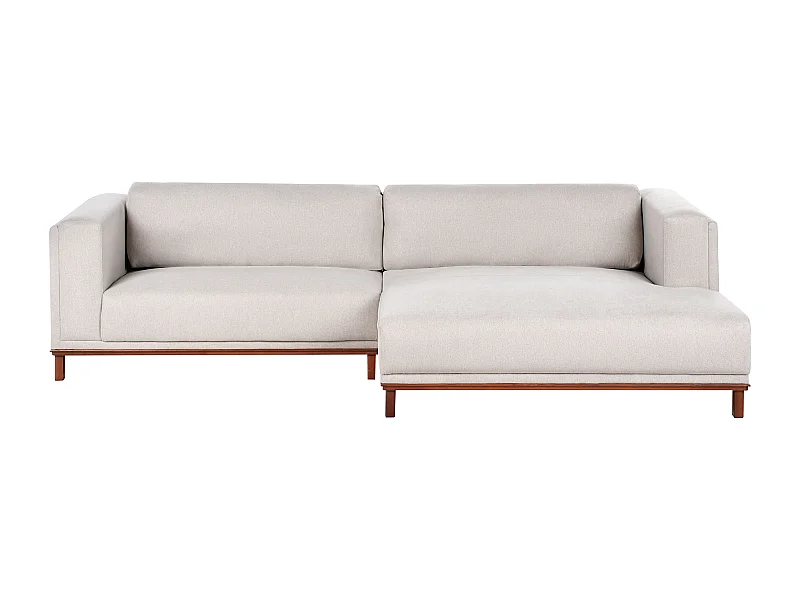 Canapé d'angle 4 places VENG Tissu Beige clair Côté droite