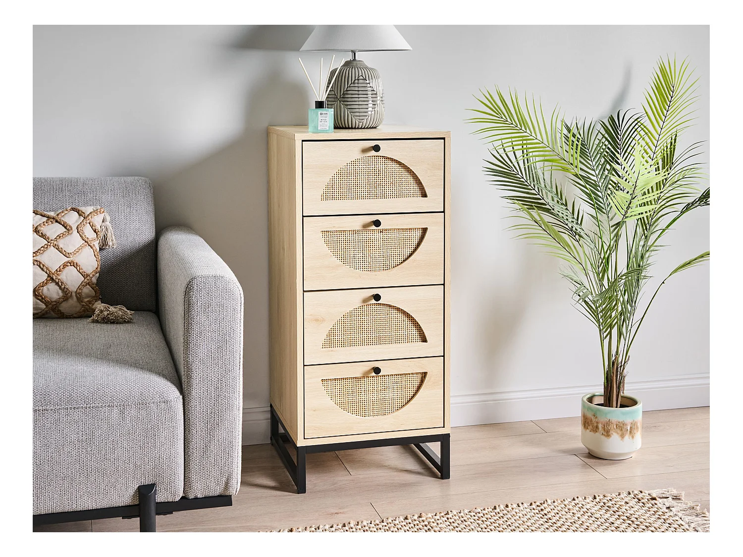 Commode à 4 tiroirs BOTWOOD Marron clair