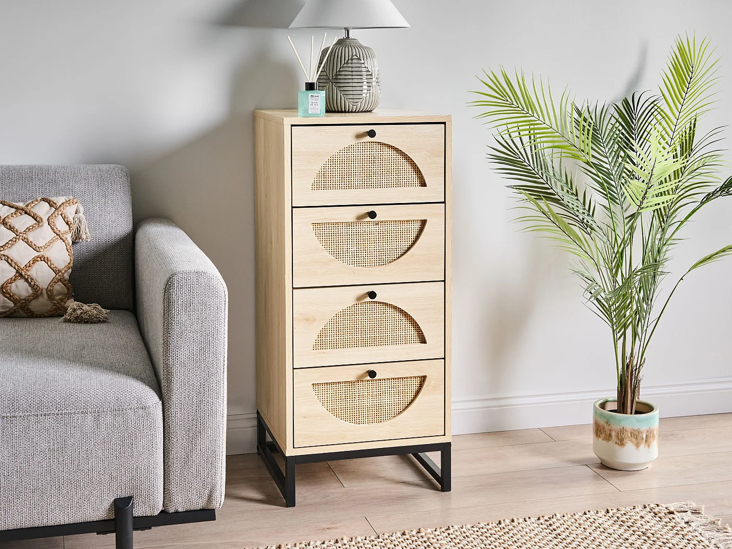 Commode à 4 tiroirs BOTWOOD Marron clair