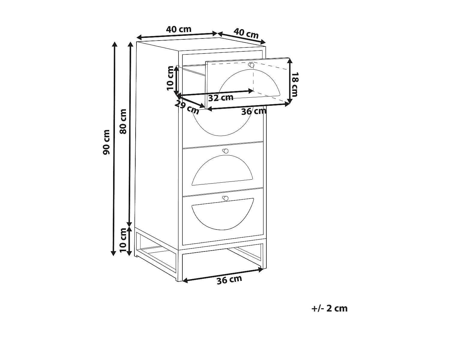 Commode à 4 tiroirs BOTWOOD Marron clair