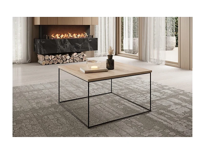 Couchtisch Joni/Sperrholz&Metall/Schwarz&Sonoma