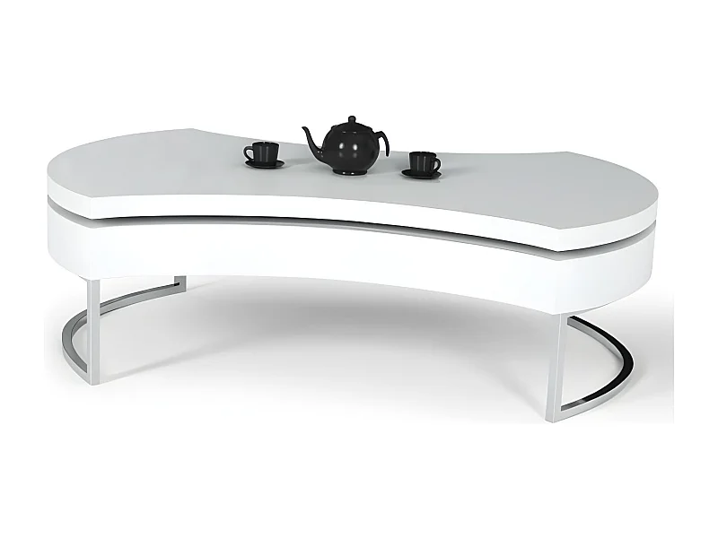 Couchtisch Aurea/Metall/MDF/Weiß