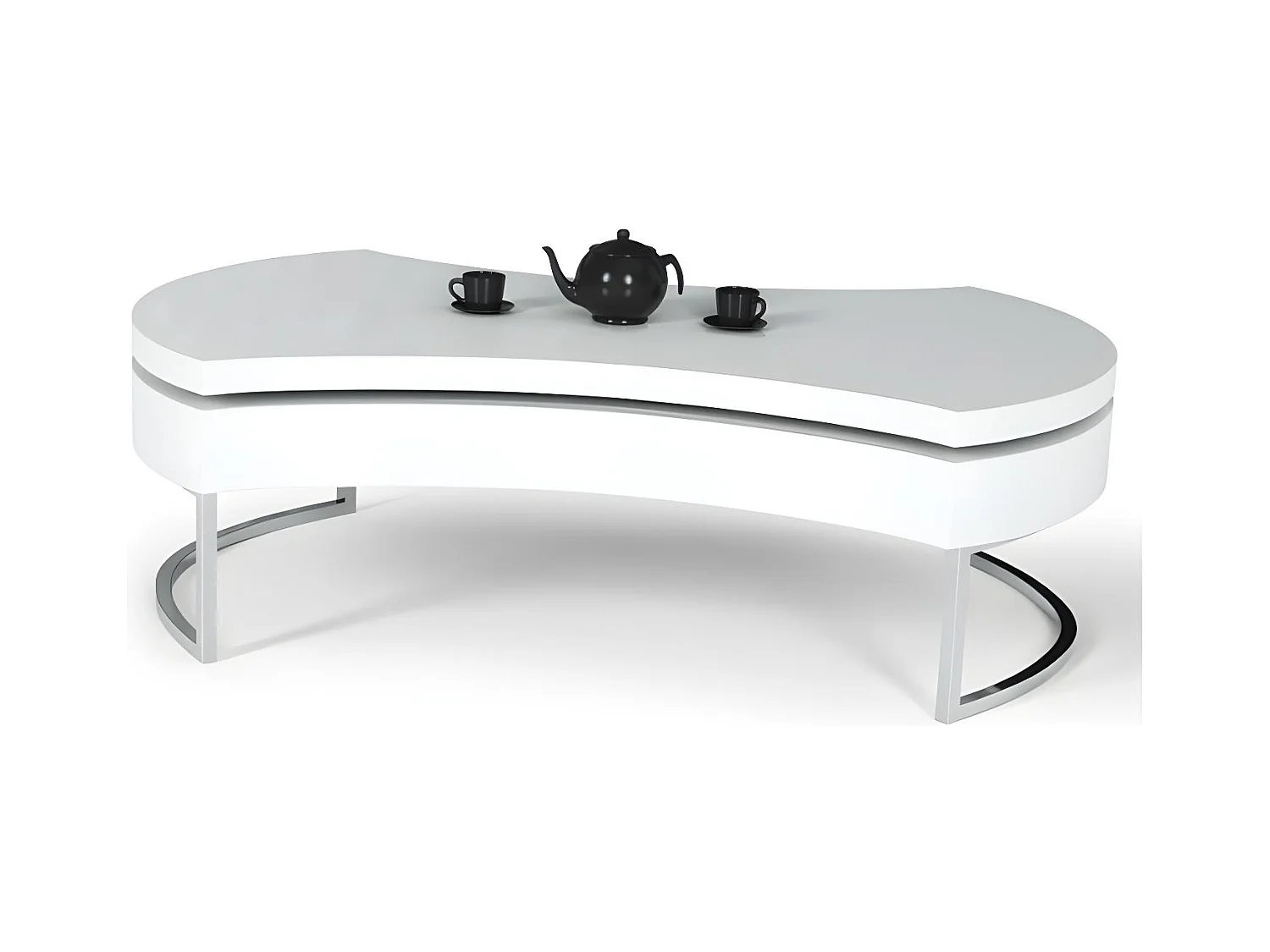 Couchtisch Aurea/Metall/MDF/Weiß