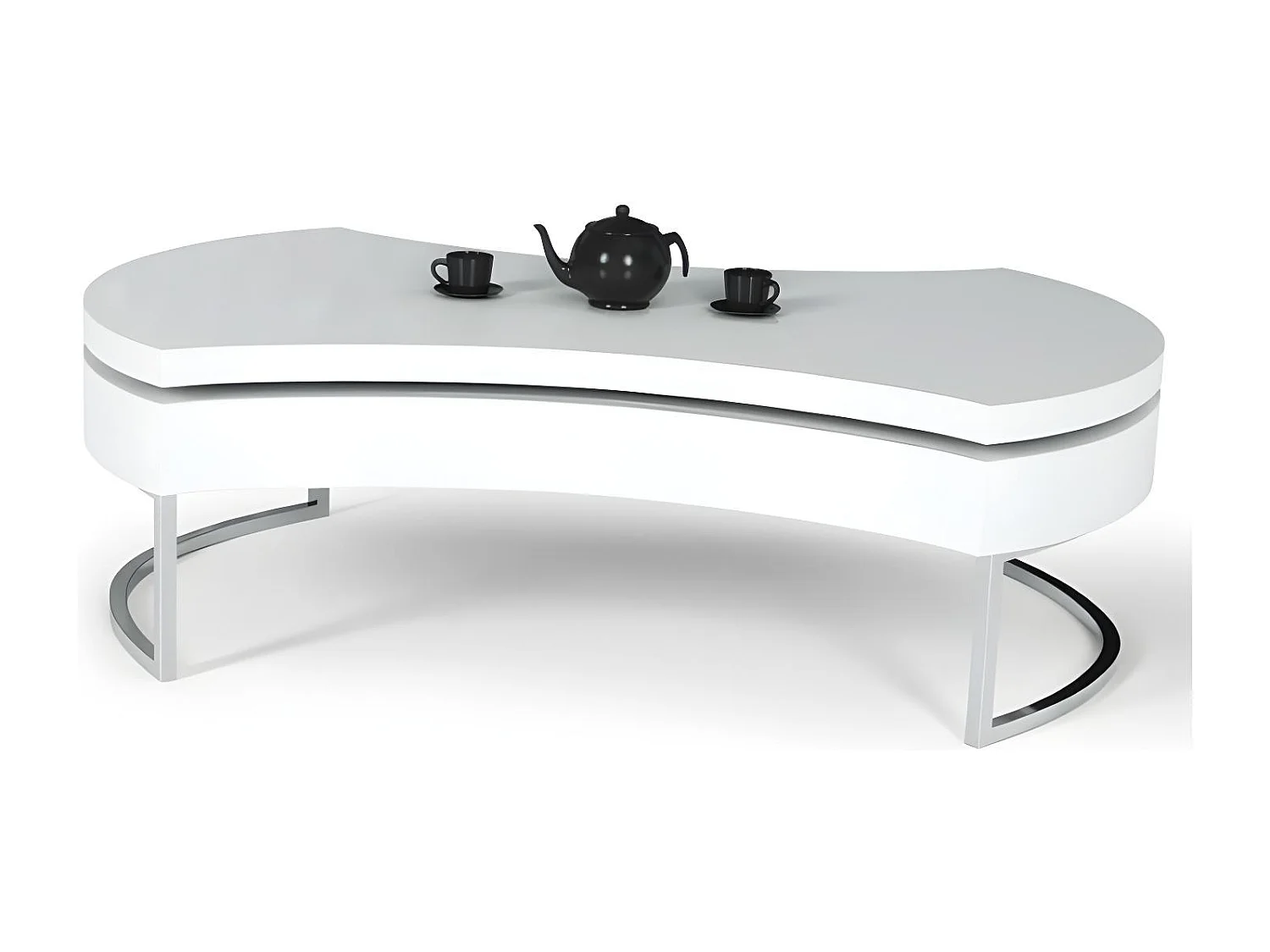 Tavolo del divano Aurea/Metallo/MDF/Bianco