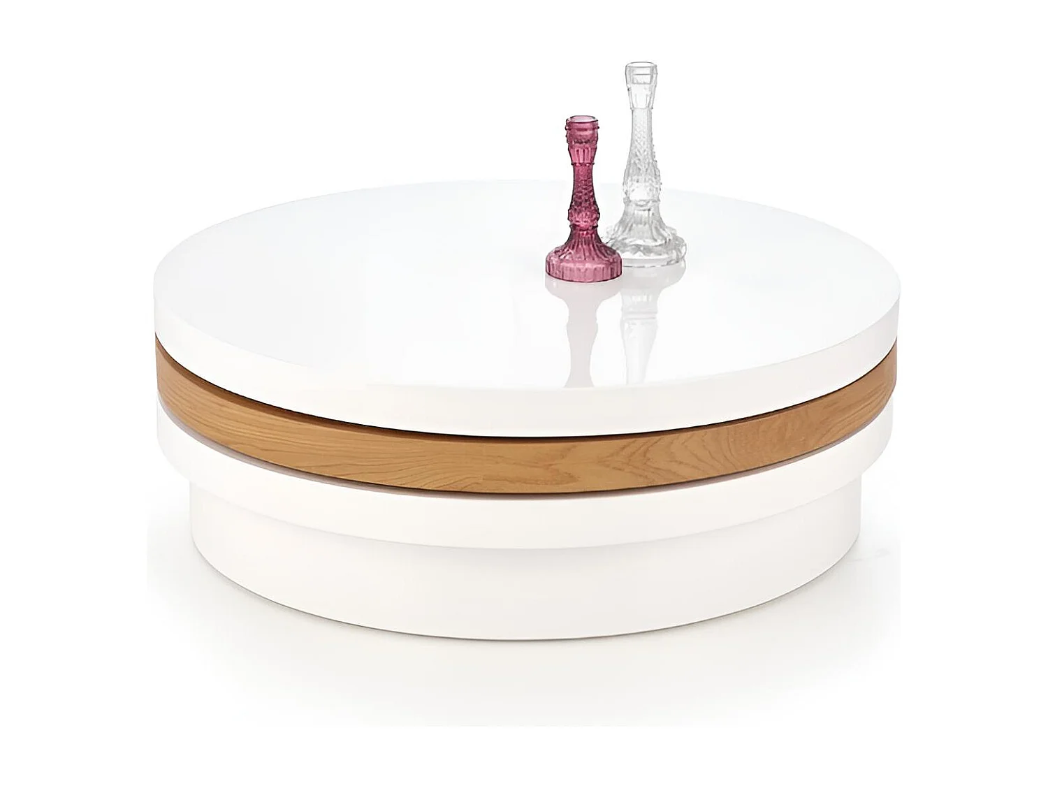 Tavolino Michelle/MDF/Bianco e Marrone