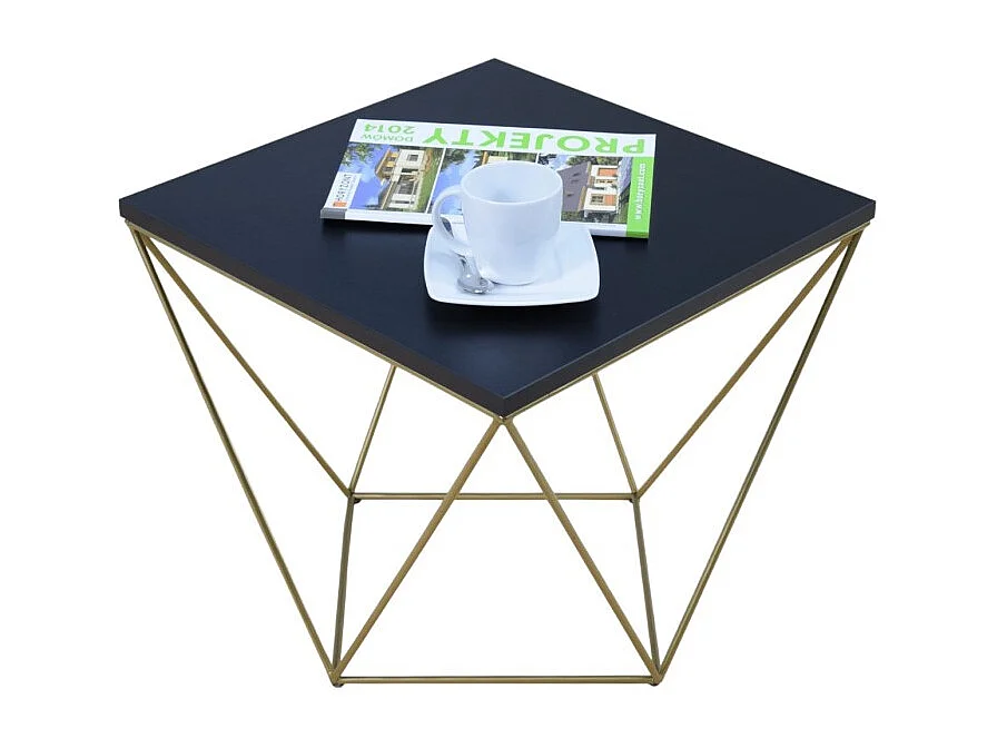 Table basse Dana Premium/Bois&Métal/Or&Noir