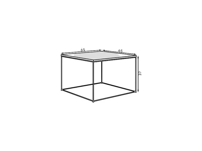 Table basse Joni/contreplaqué et métal/noir&bianco