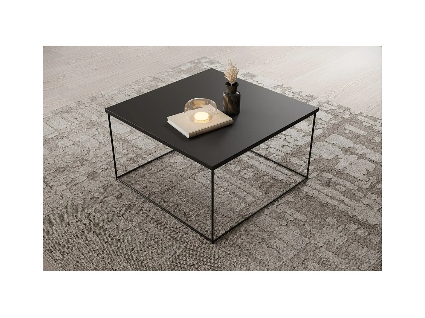 Table basse Joni/contreplaqué et métal/noir