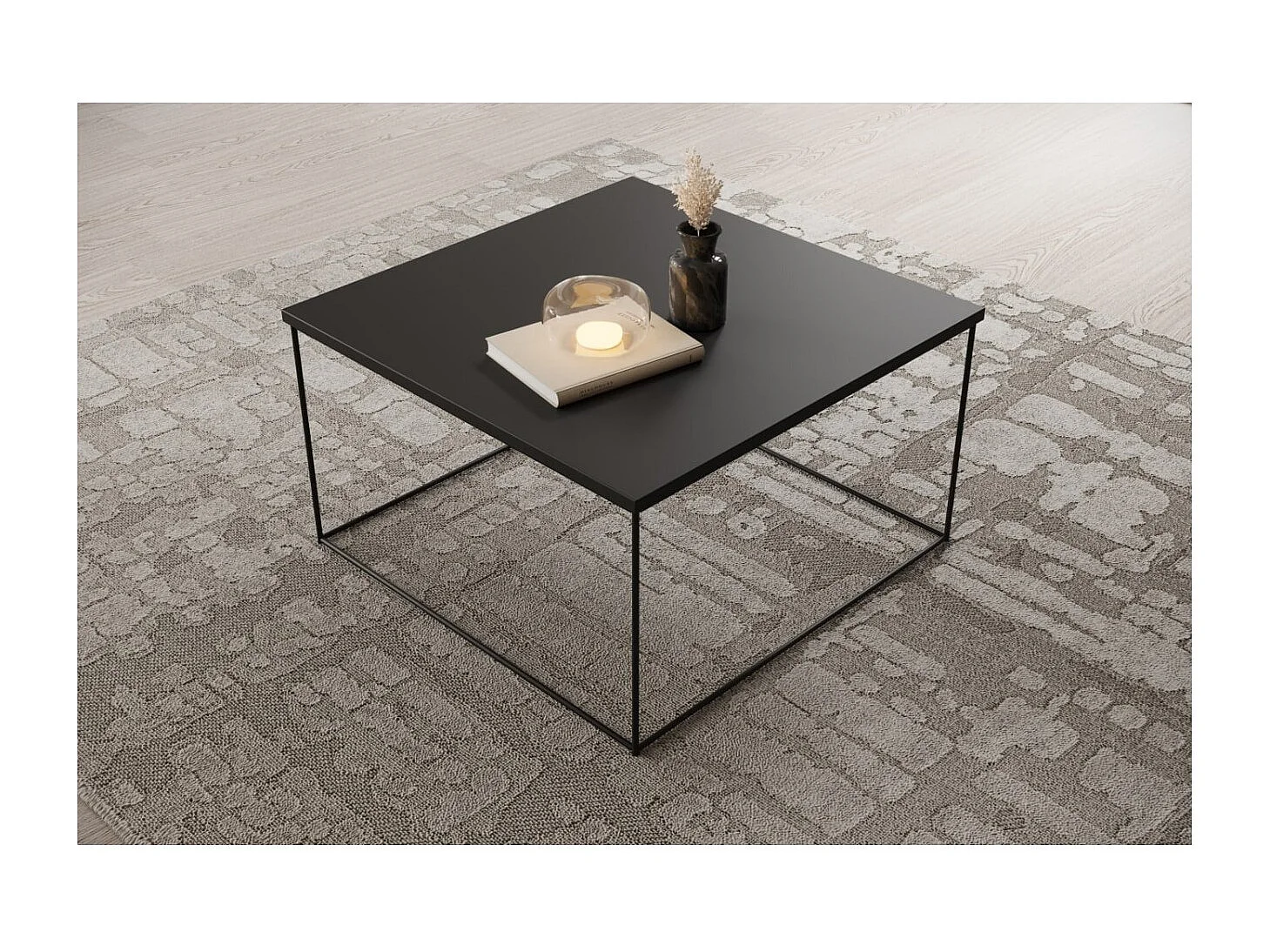 Table basse Joni/contreplaqué et métal/noir