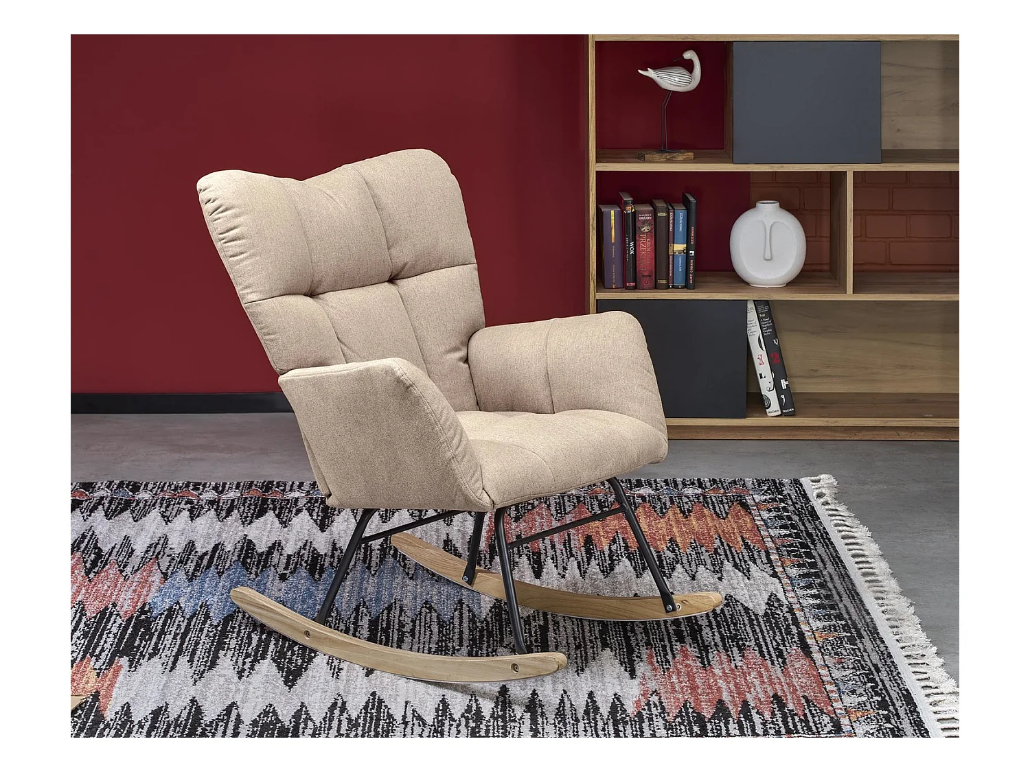 Schaukelstuhl Vasco/Stoffbezug/ Beige