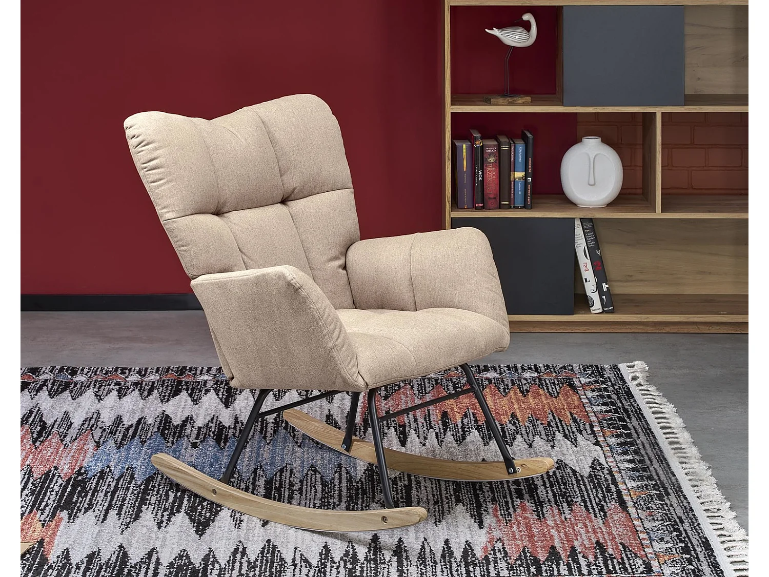 Schaukelstuhl Vasco/Stoffbezug/ Beige