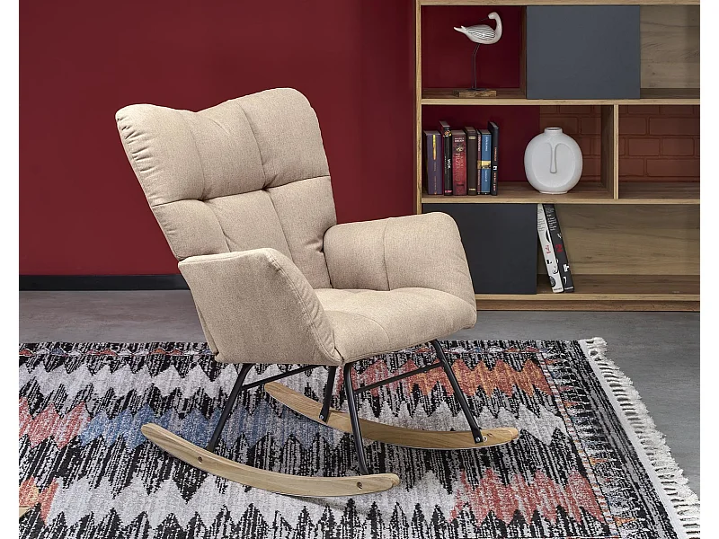 Schaukelstuhl Vasco/Stoffbezug/ Beige