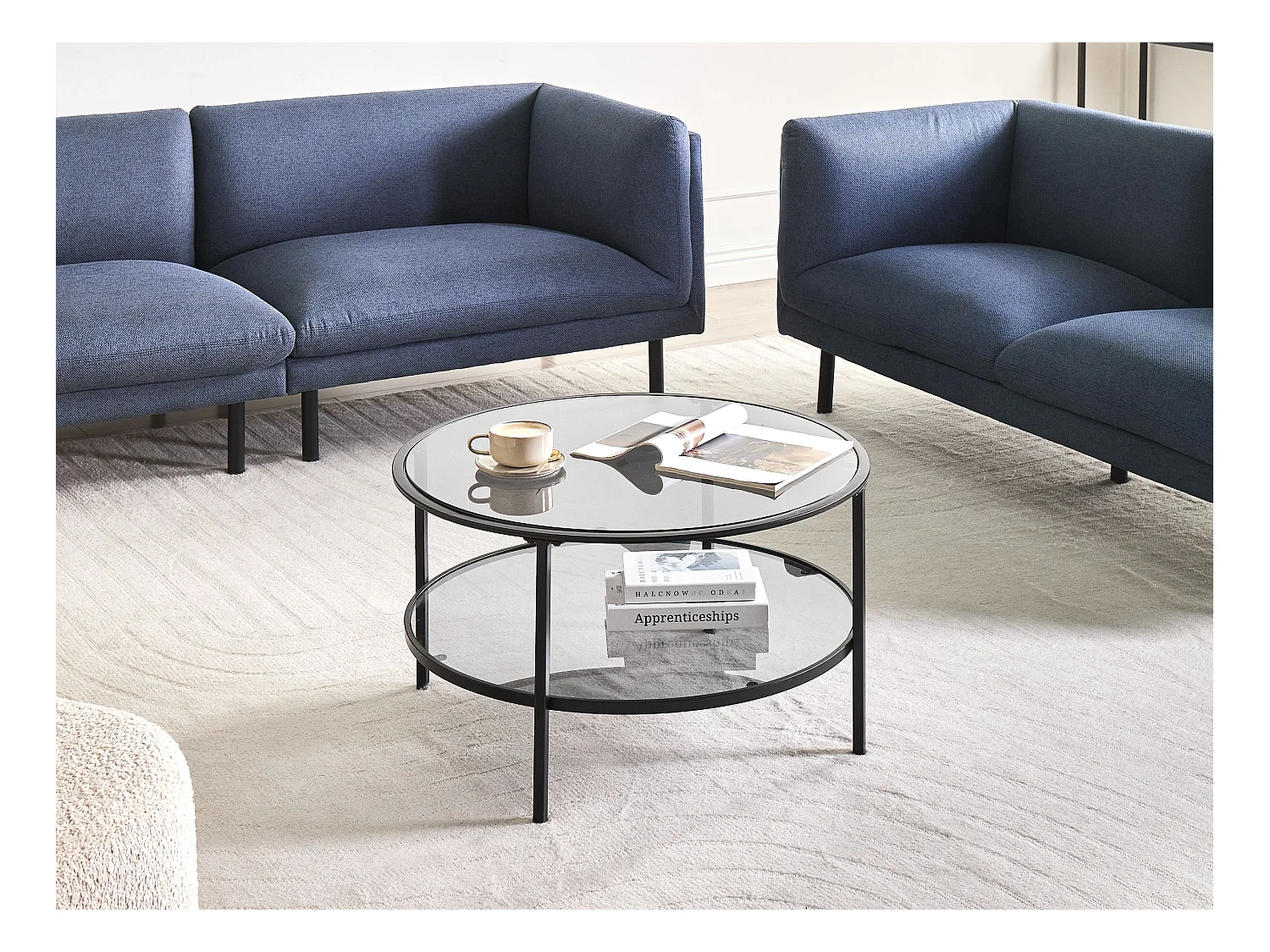 Table basse TELLAKA Verre de sécurité Noir