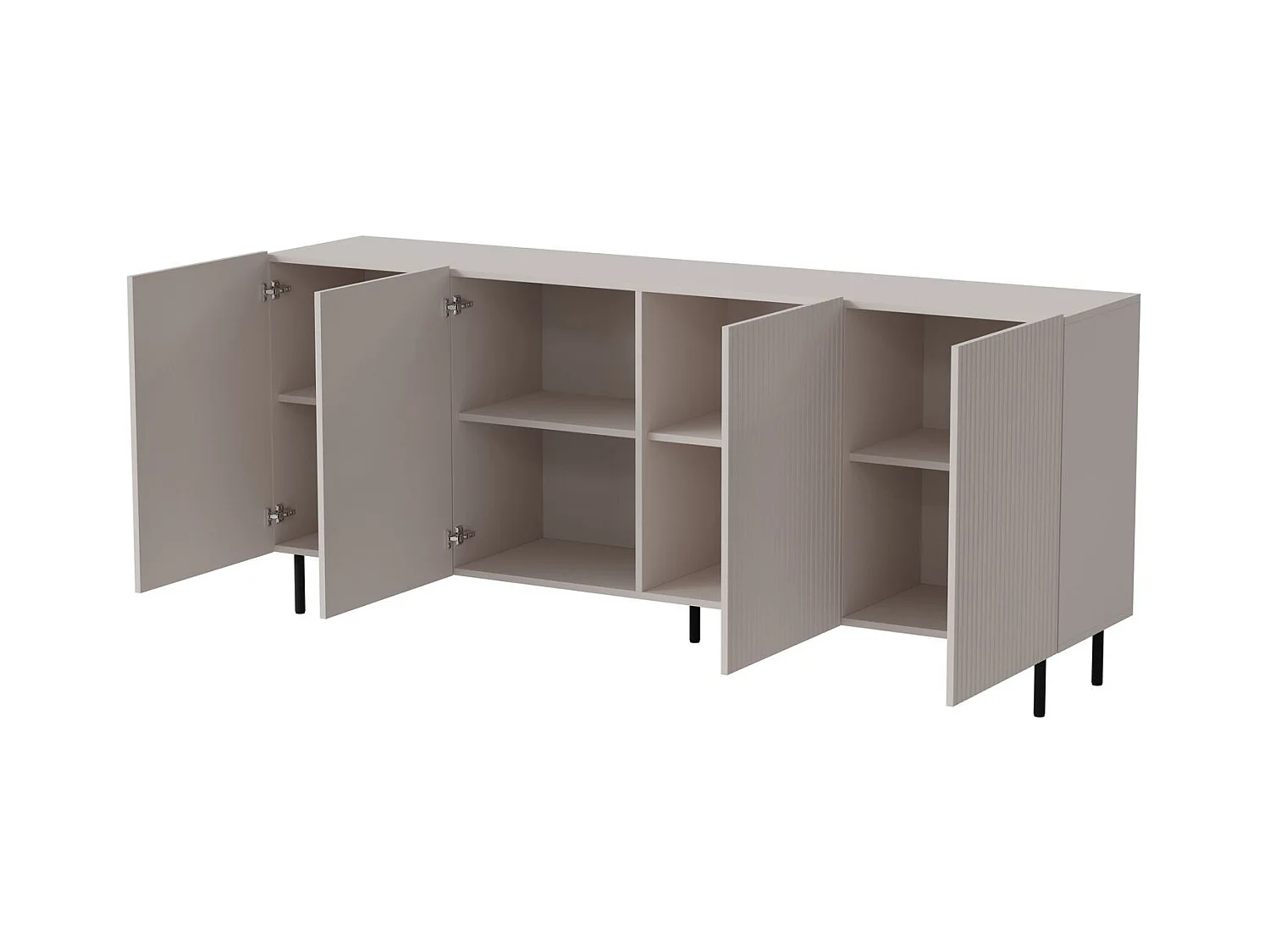 Sideboard Paxos-XL/Drehtüren/MDF/Grau
