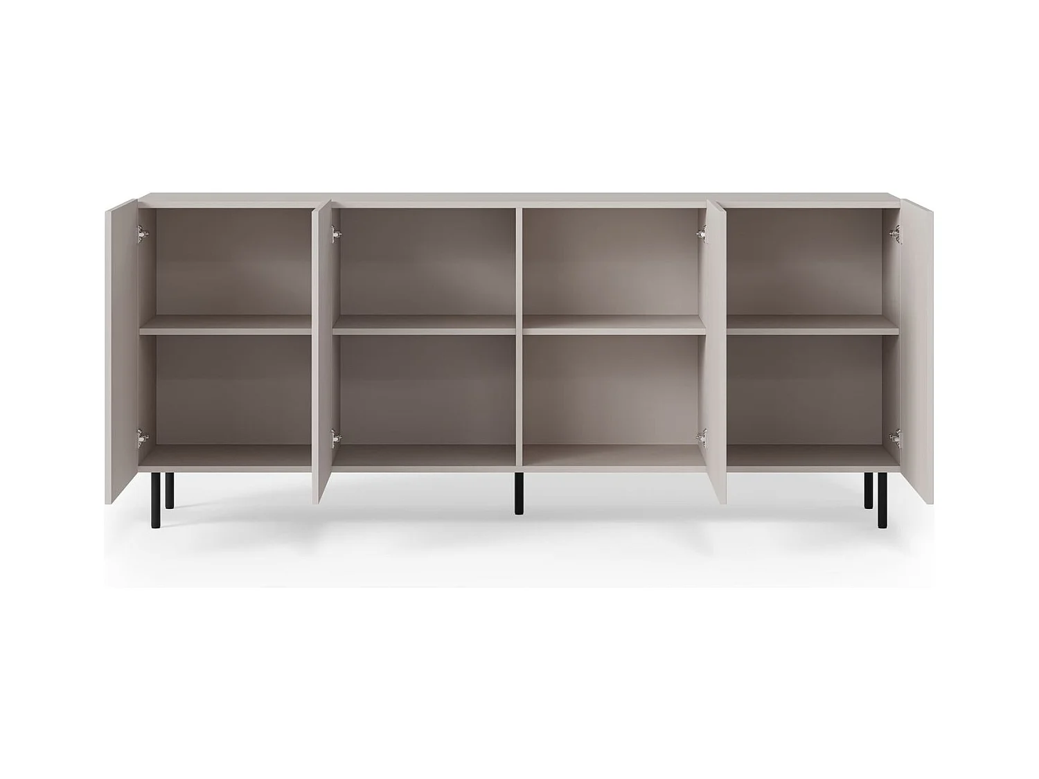 Sideboard Paxos-XL/Drehtüren/MDF/Grau