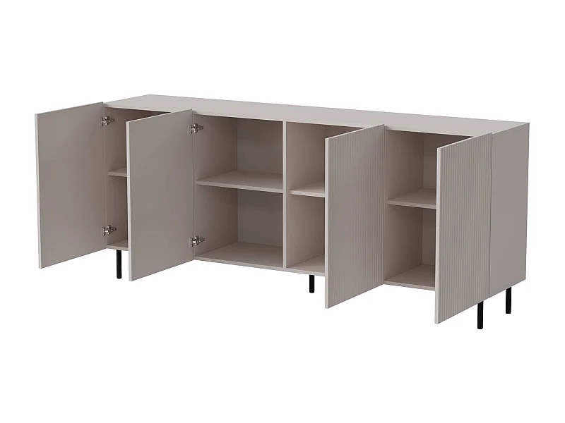 Buffet Paxos-XL/Portes battantes/MDF/Gris