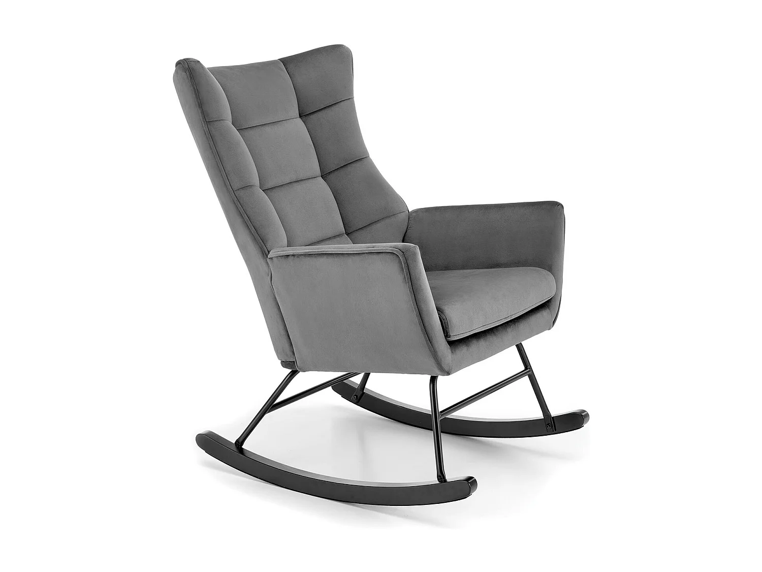 Sedia a dondolo Bazalto/rivestimento in tessuto/Grigio