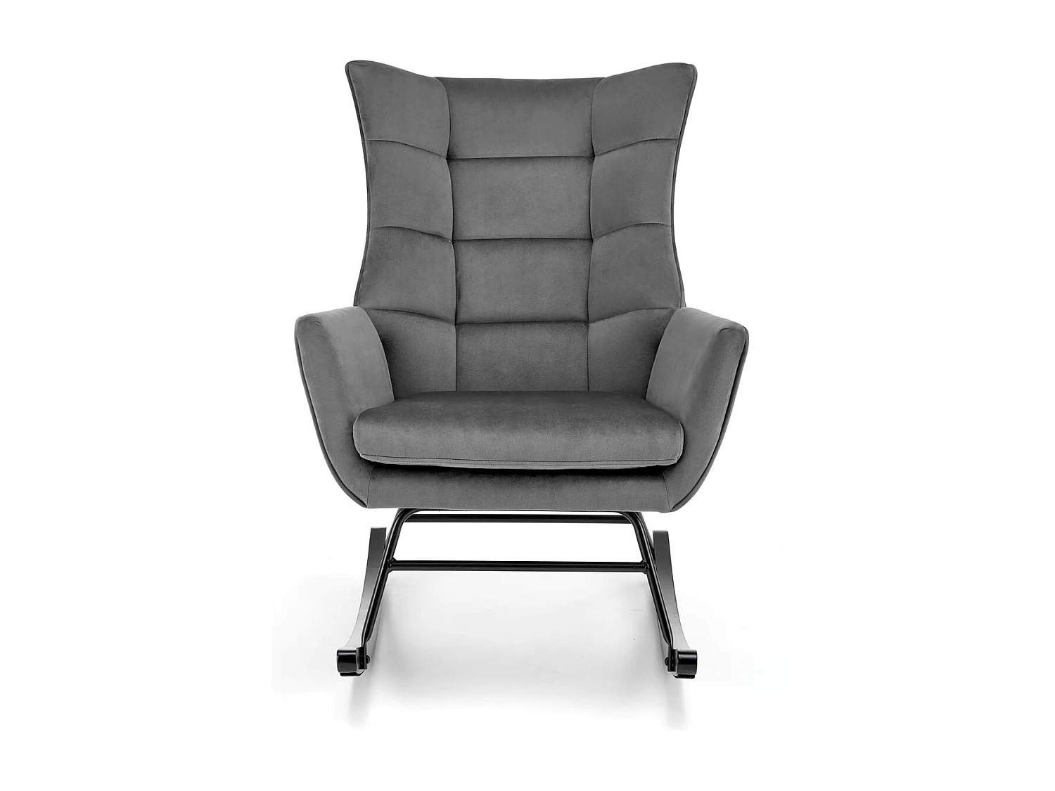 Sedia a dondolo Bazalto/rivestimento in tessuto/Grigio