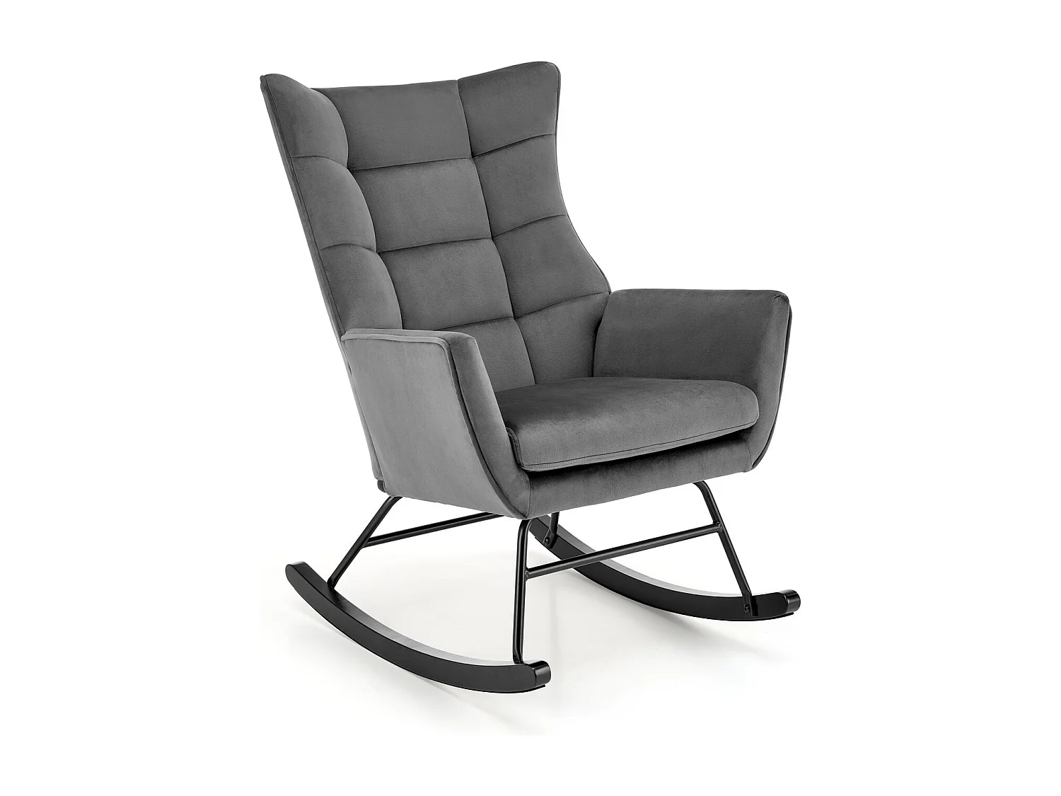 Sedia a dondolo Bazalto/rivestimento in tessuto/Grigio