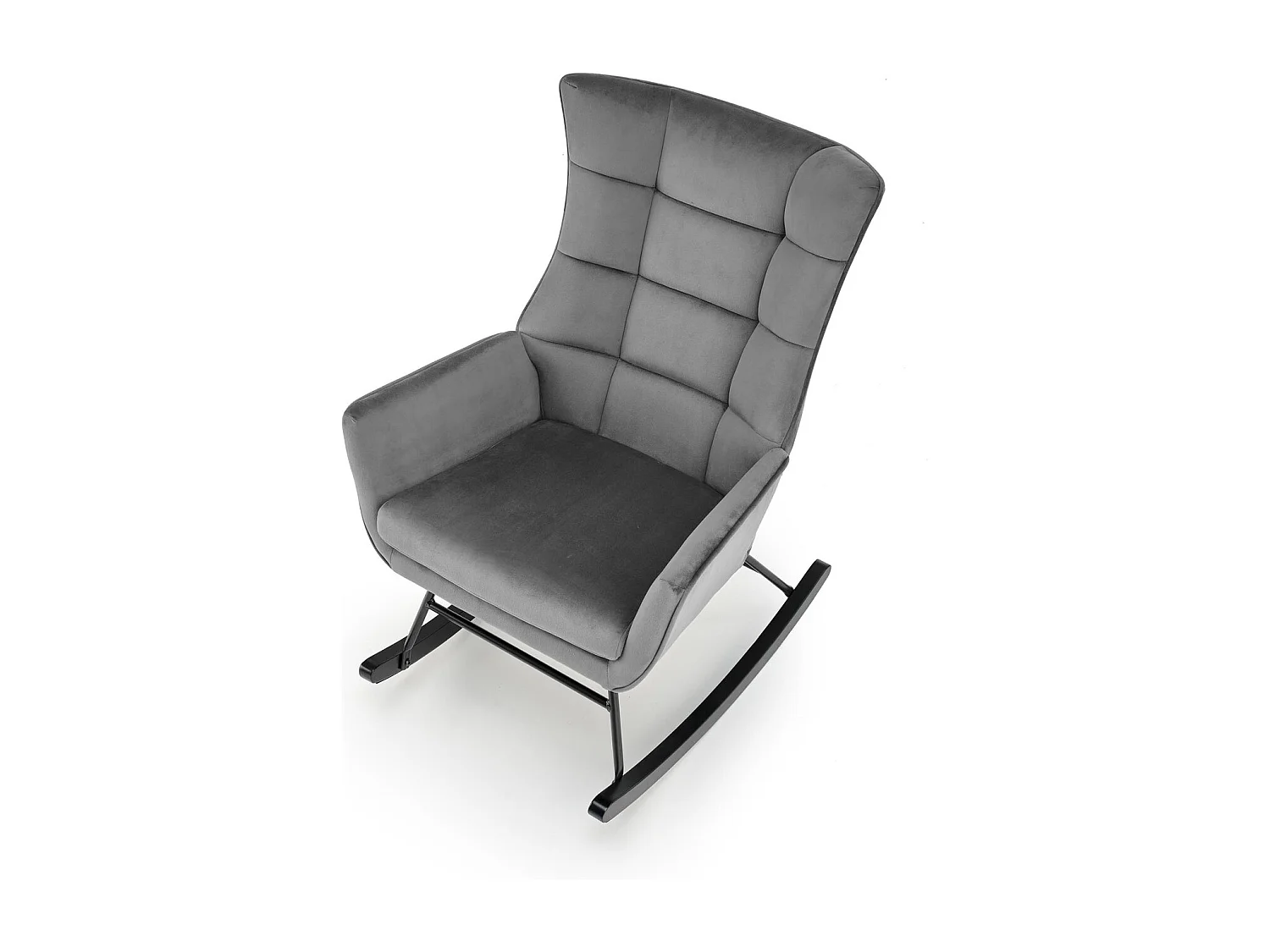 Sedia a dondolo Bazalto/rivestimento in tessuto/Grigio