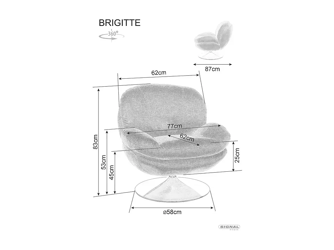 Poltroncina Brigitte/Tessuto/Antracite