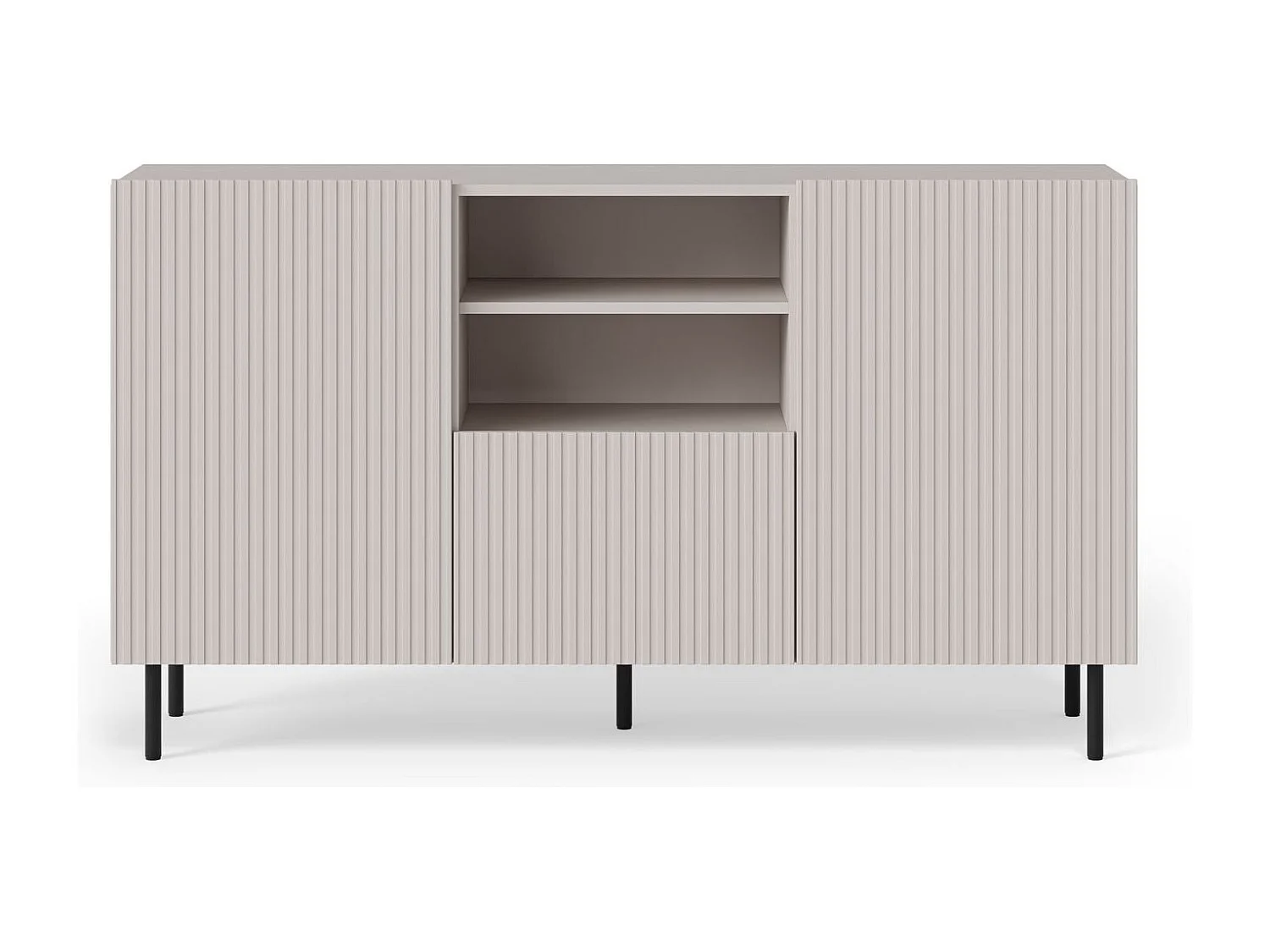 Sideboard Paxos-H/Drehtüren&Schublade/MDF/Grau
