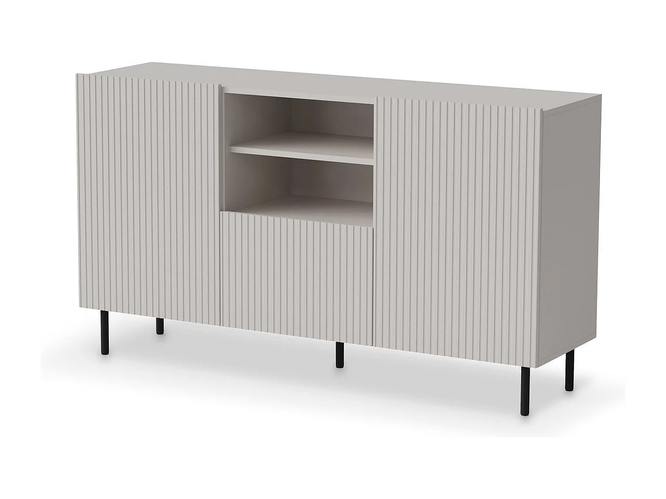 Sideboard Paxos-H/Drehtüren&Schublade/MDF/Grau