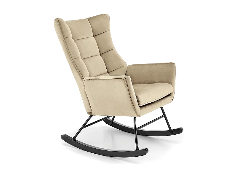 Sedia a dondolo Bazalto/rivestimento in tessuto/Beige