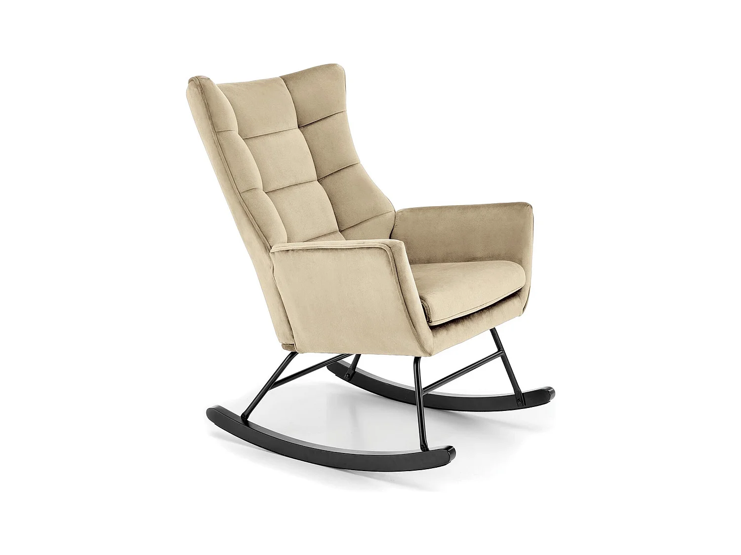 Sedia a dondolo Bazalto/rivestimento in tessuto/Beige