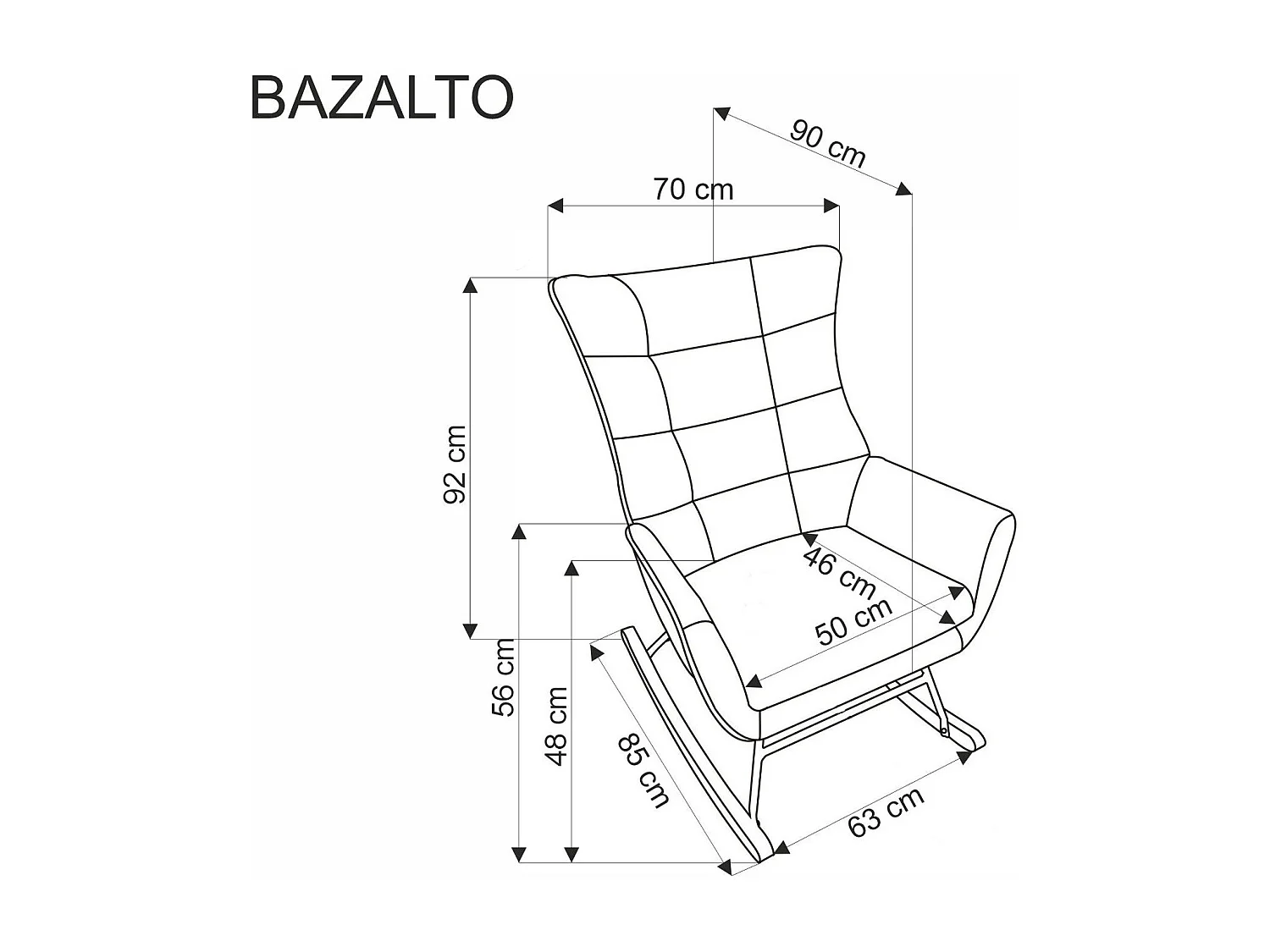 Chaise à bascule Bazalto/revêtement en tissu/Beige