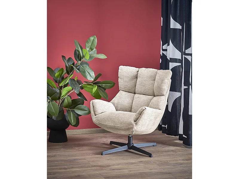 Poltrona Lammo/funzione girevole/Tessuto/Beige