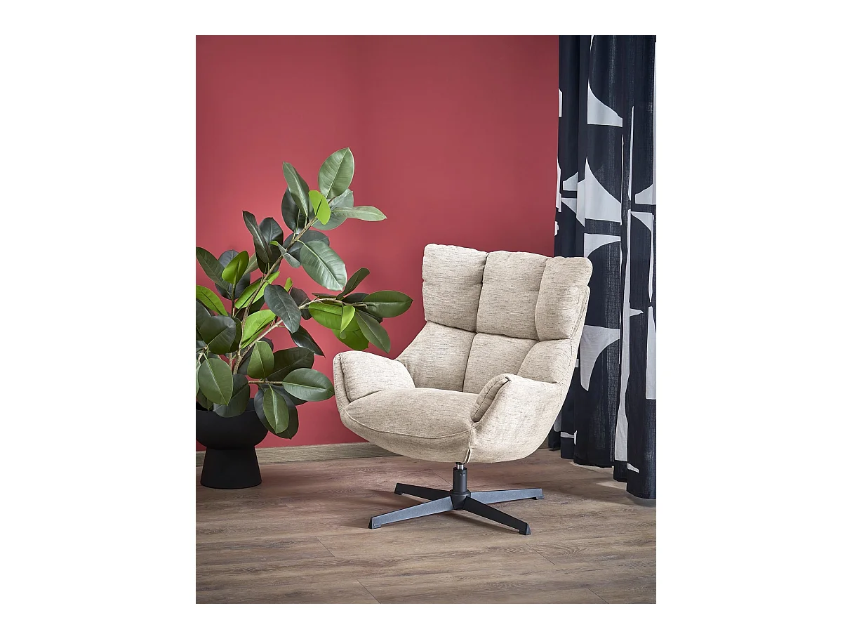 Fauteuil Lammo/fonction pivotante/Tissu/Beige