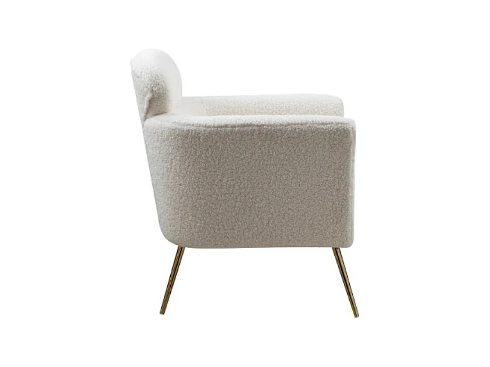 Sessel Melisa/Stoffbezug-Bouclè/Weiss