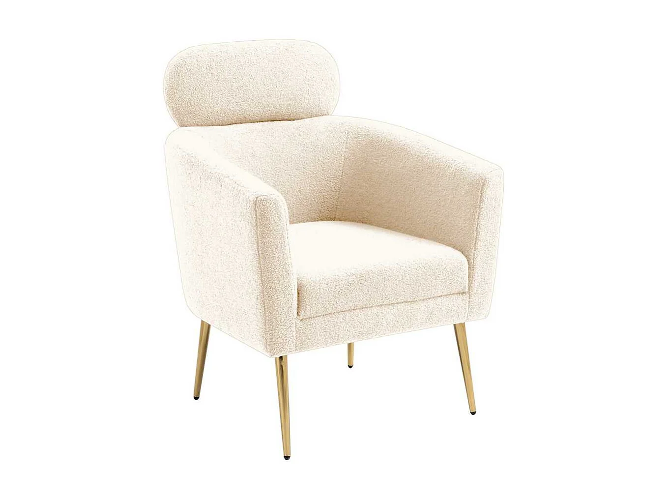 Sessel Melisa/Stoffbezug-Bouclè/Weiss