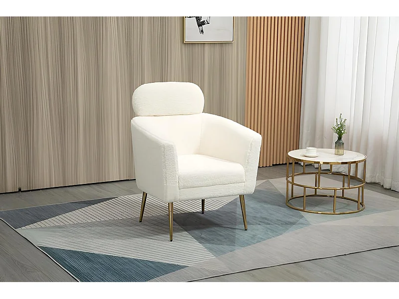 Poltrona Melisa/Tessuto-Bouclè/Bianco