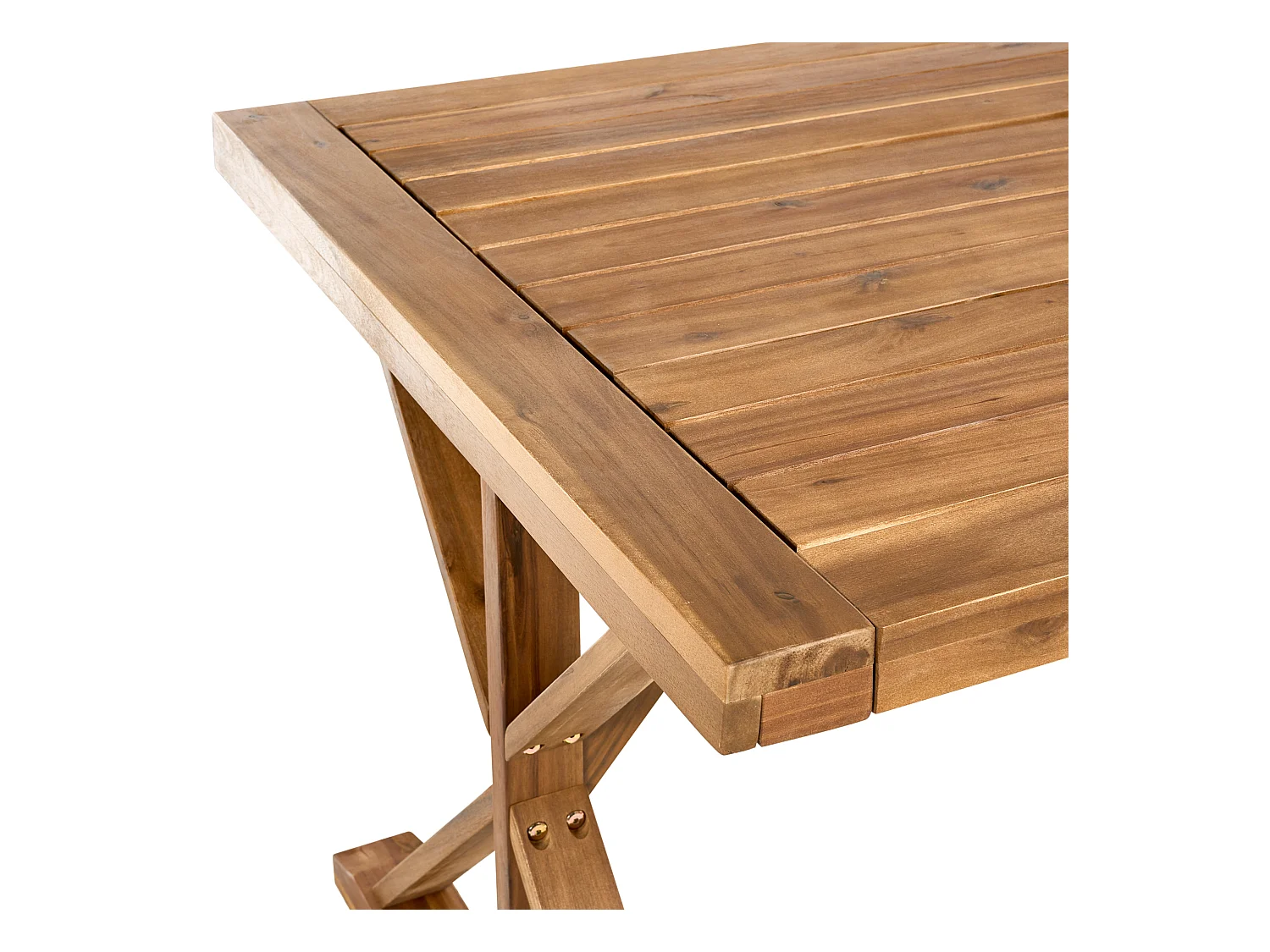 Table de salle à manger de jardin CALABRITTO 90 cm 180 cm Acacia Marron