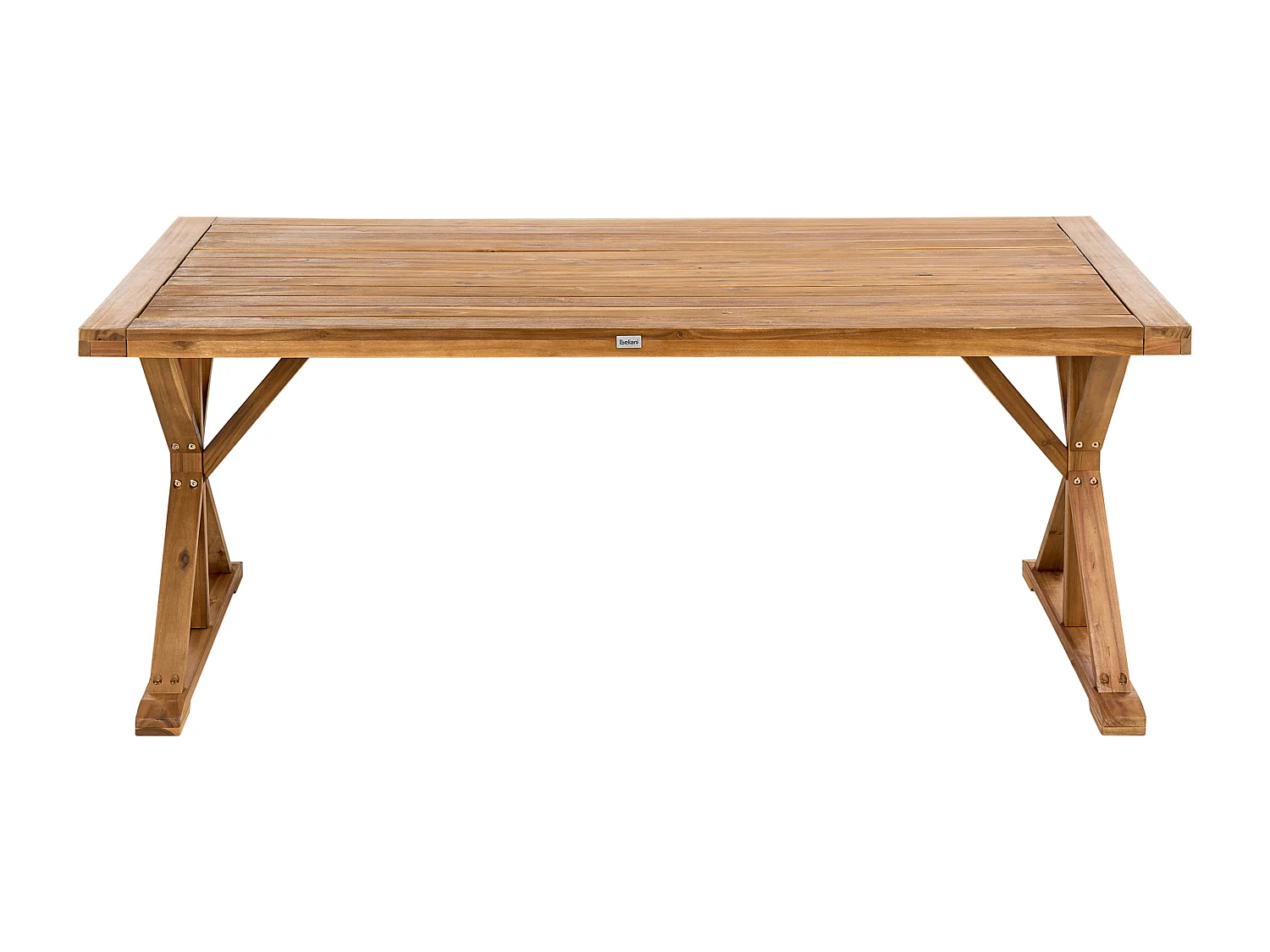 Table de salle à manger de jardin CALABRITTO 90 cm 180 cm Acacia Marron