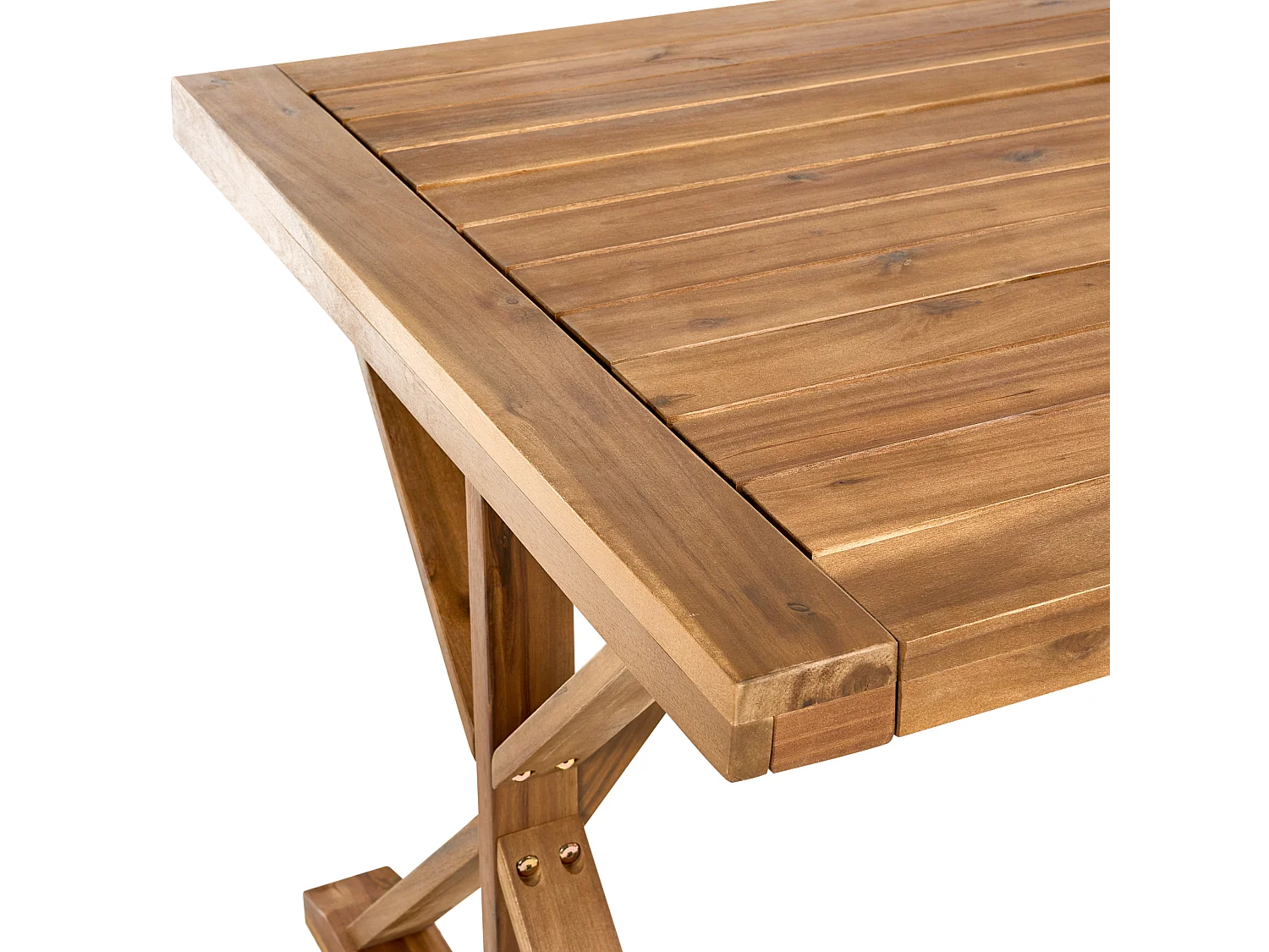 Table de salle à manger de jardin CALABRITTO 90 cm 180 cm Acacia Marron