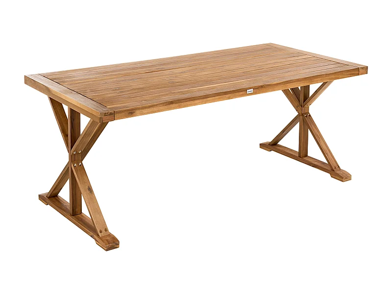 Table de salle à manger de jardin CALABRITTO 90 cm 180 cm Acacia Marron