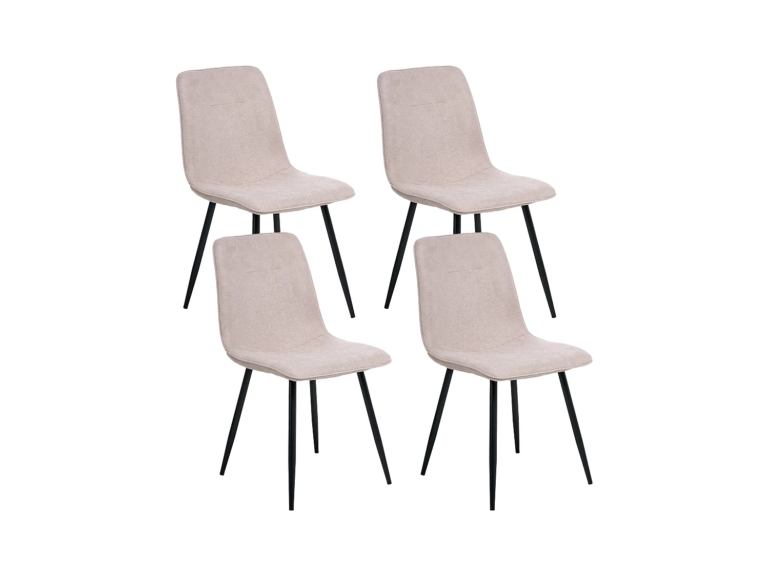 Lot de 4 chaises de salle à manger TUSCOLA Tissu Beige