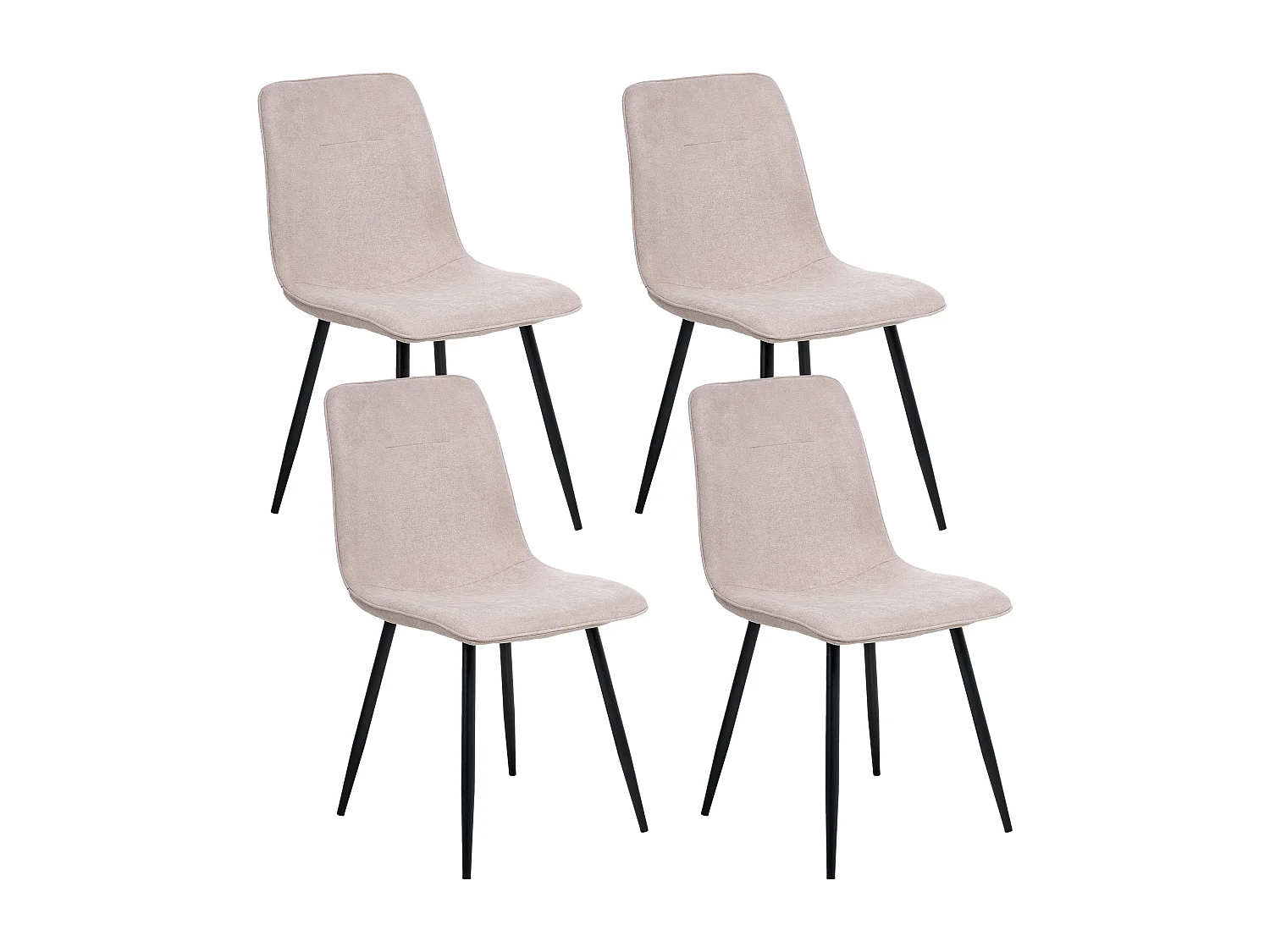 Lot de 4 chaises de salle à manger TUSCOLA Tissu Beige