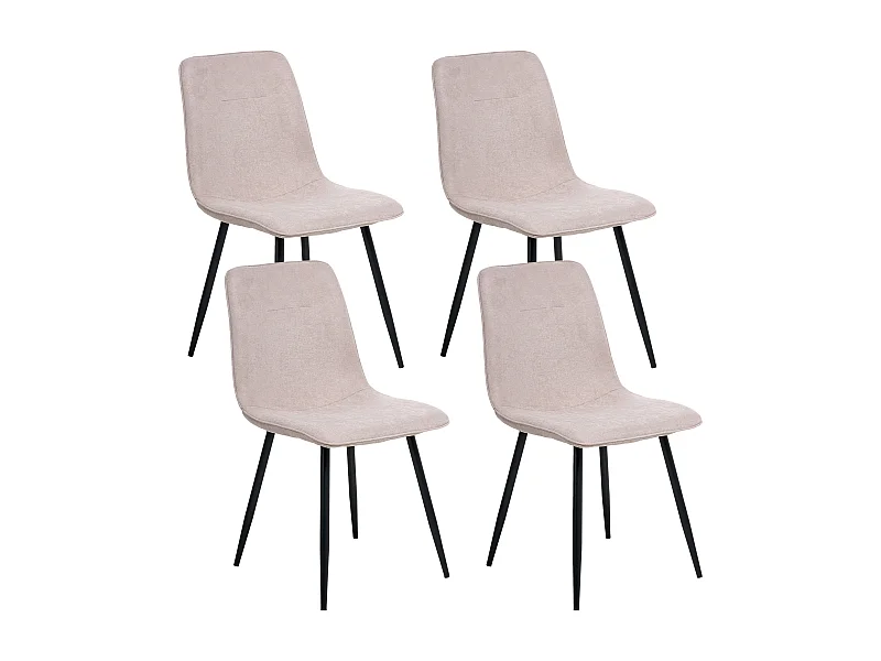 Lot de 4 chaises de salle à manger TUSCOLA Tissu Beige