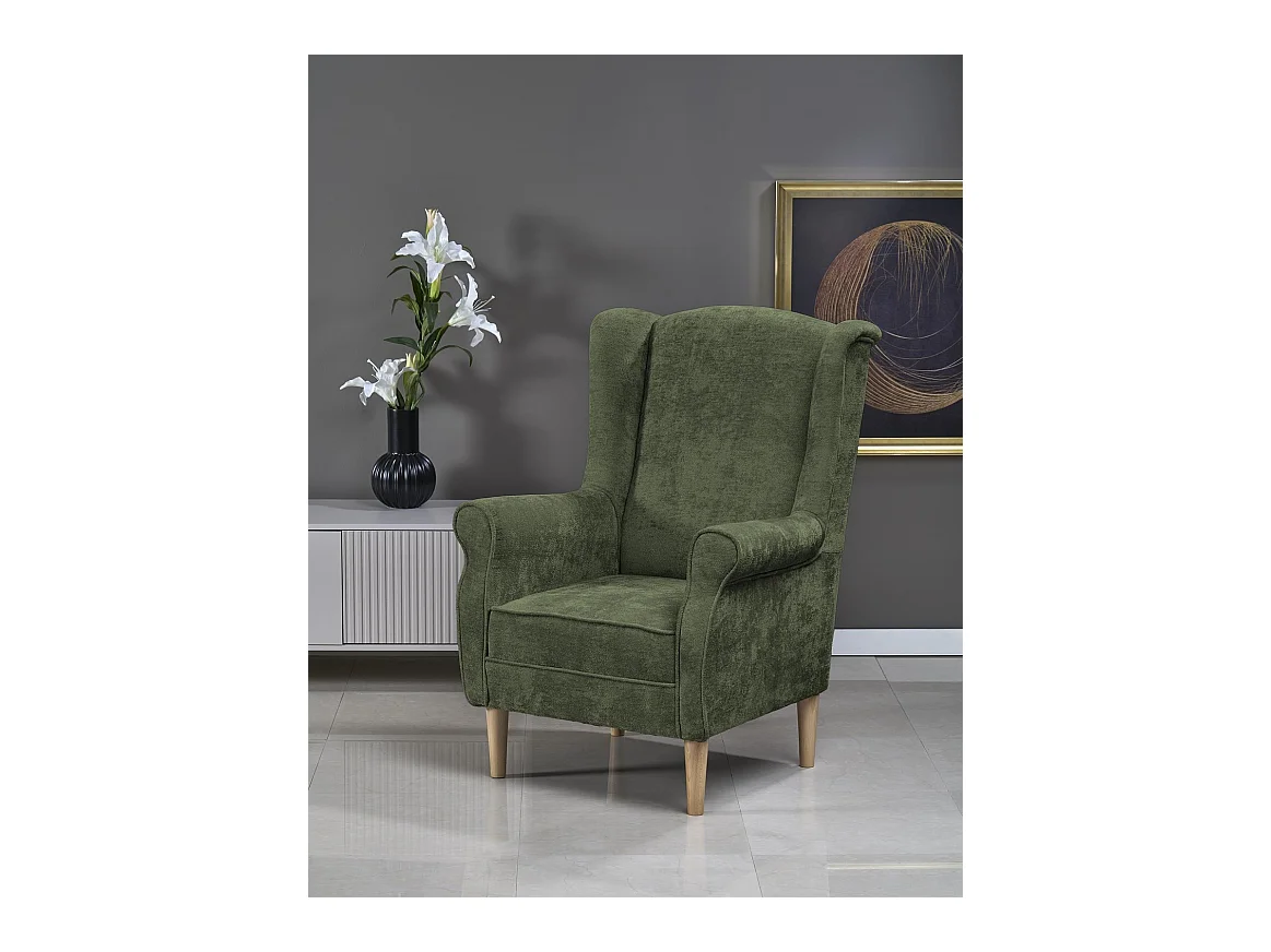 Poltrona Hernnes/rivestimento in tessuto/verde