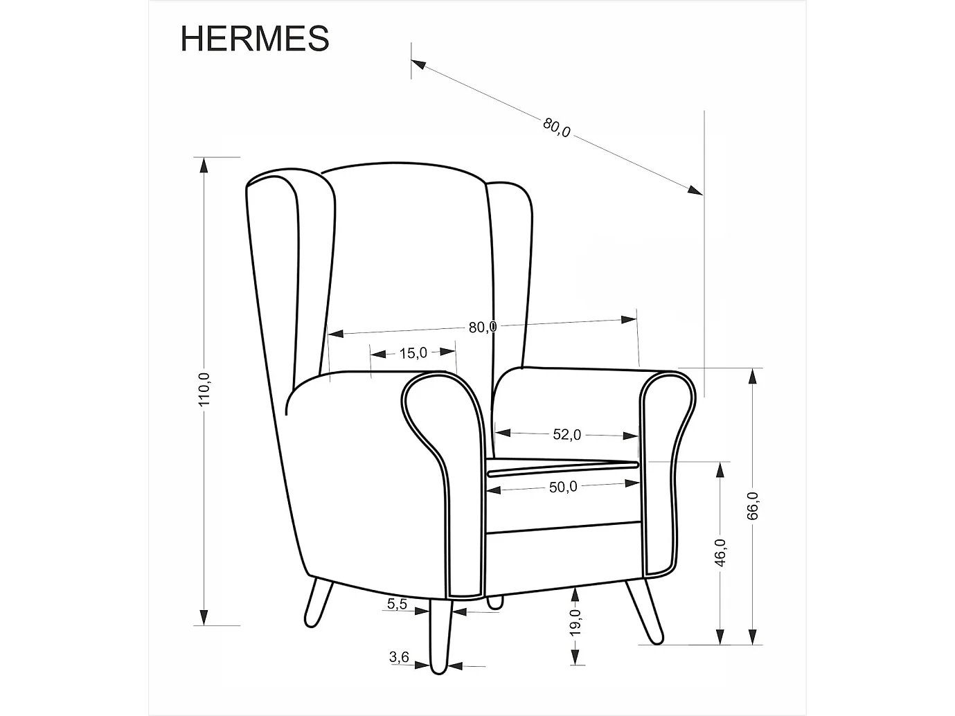 Poltrona Hernnes/rivestimento in tessuto/beige