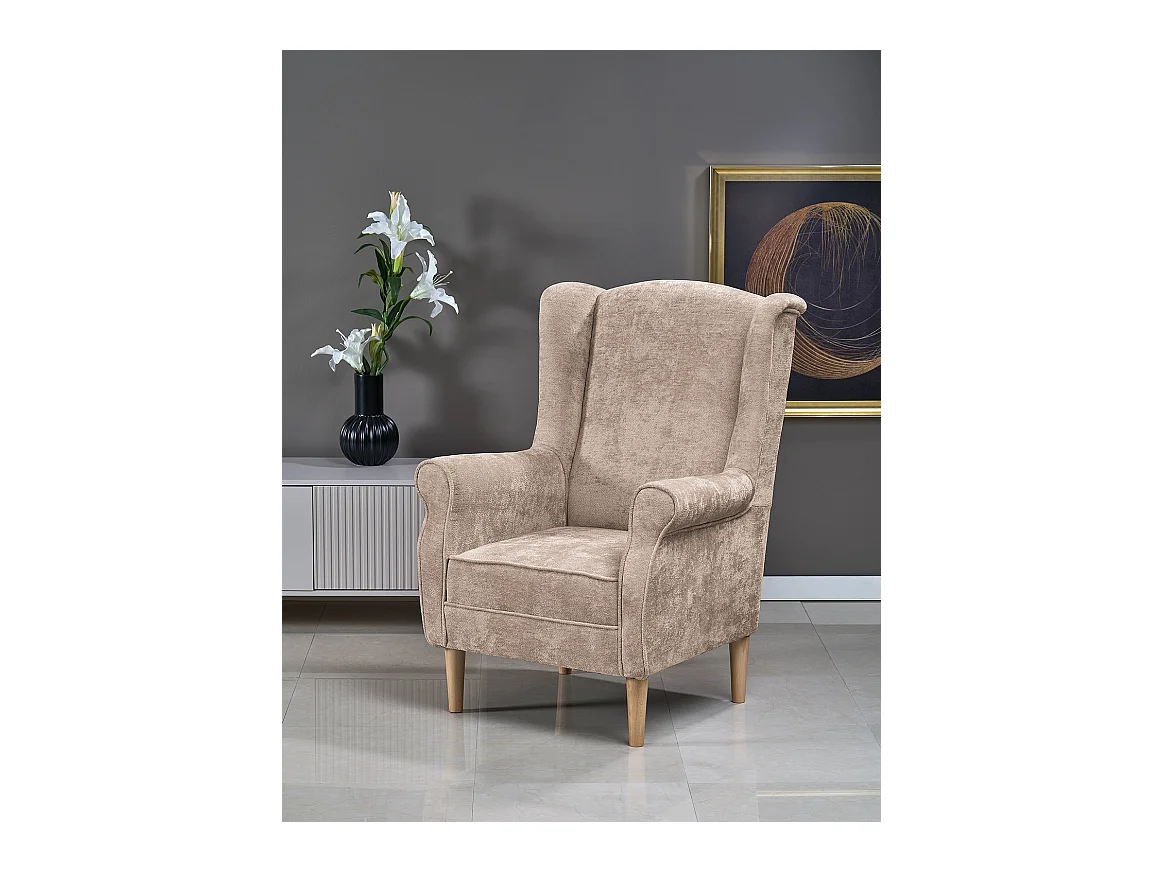 Poltrona Hernnes/rivestimento in tessuto/beige