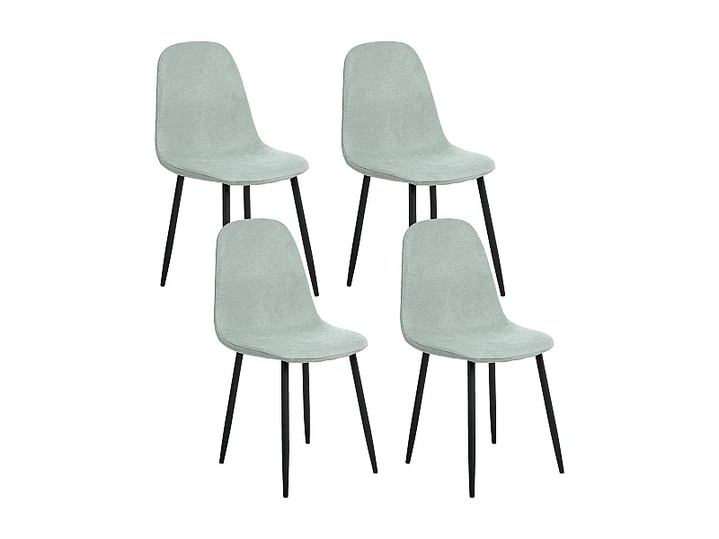 Lot de 4 chaises de salle à manger CRANDALL Tissu Vert clair
