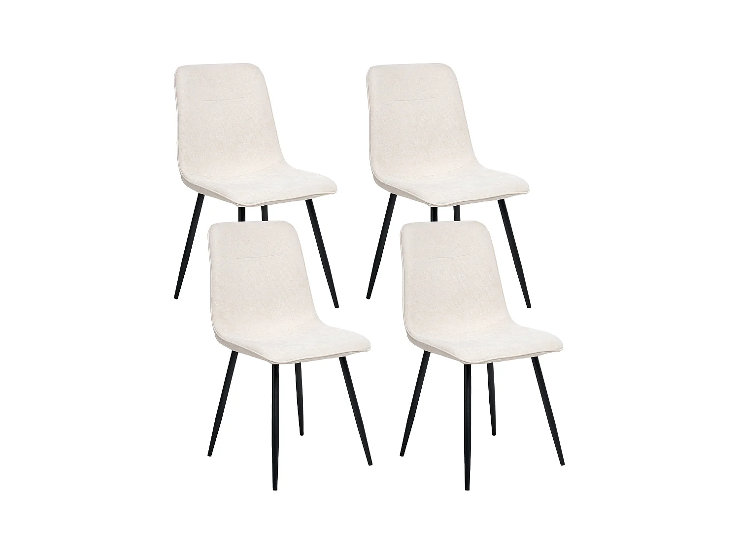 Lot de 4 chaises de salle à manger TUSCOLA Tissu Beige clair
