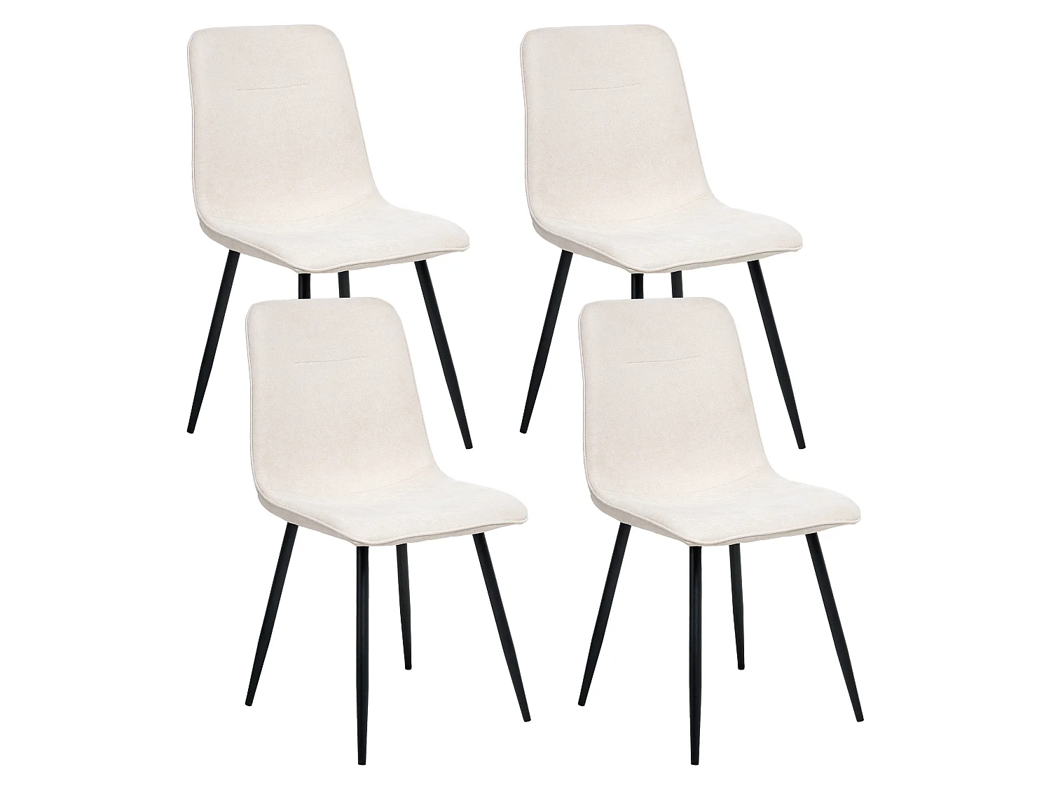 Set of 4 Dining Chairs TUSCOLA Fabric Light Beige