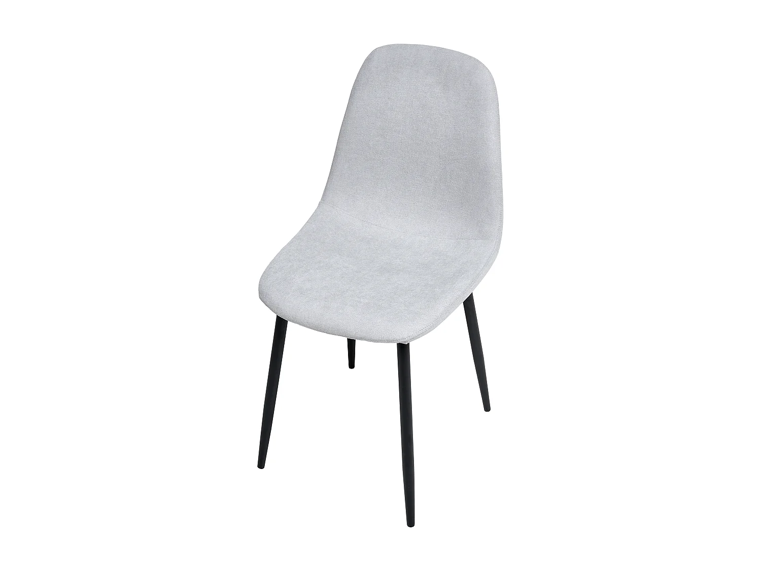 Lot de 4 chaises de salle à manger CRANDALL Tissu Gris clair