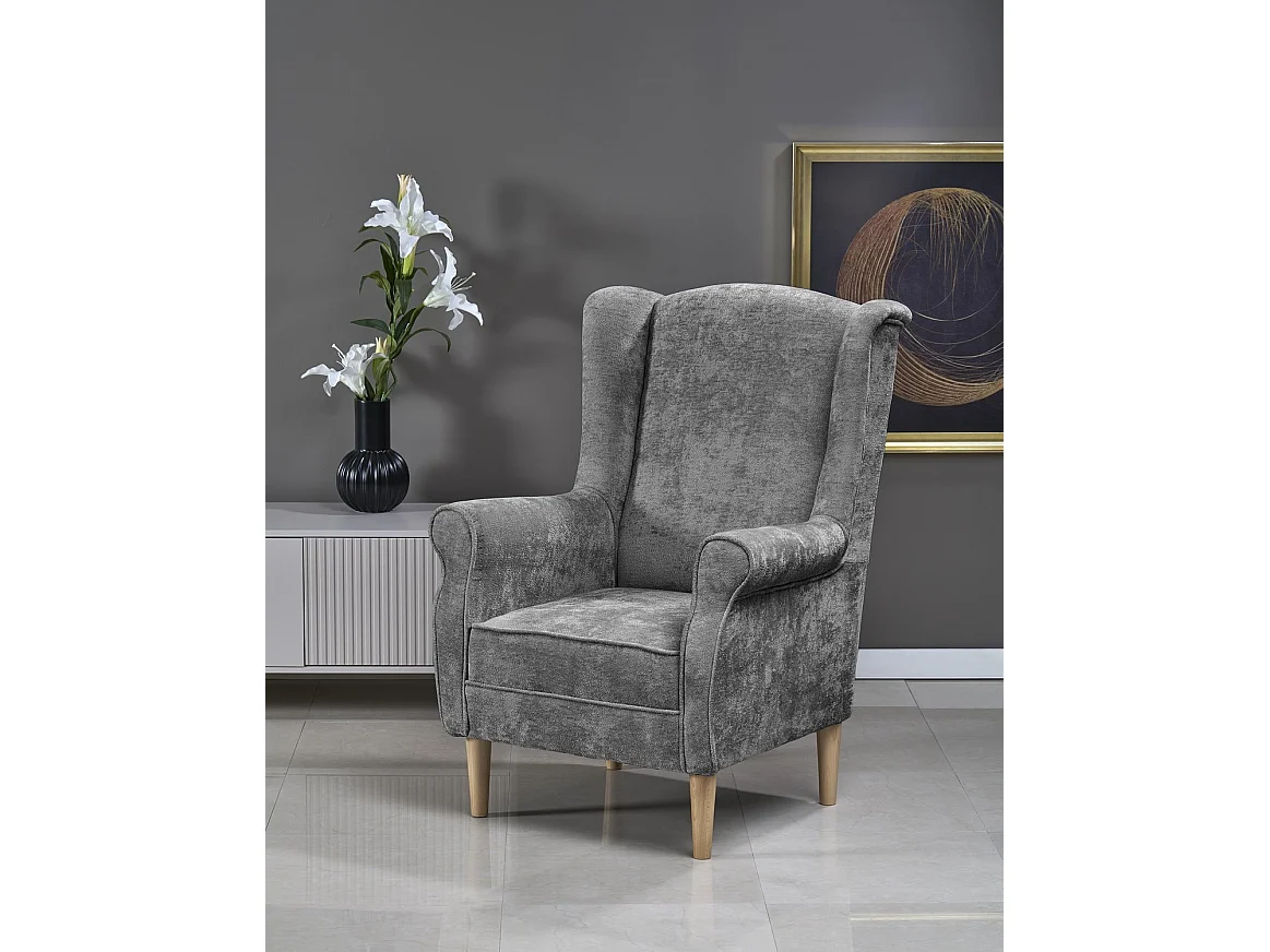 Poltrona Hernnes/rivestimento in tessuto/grigio